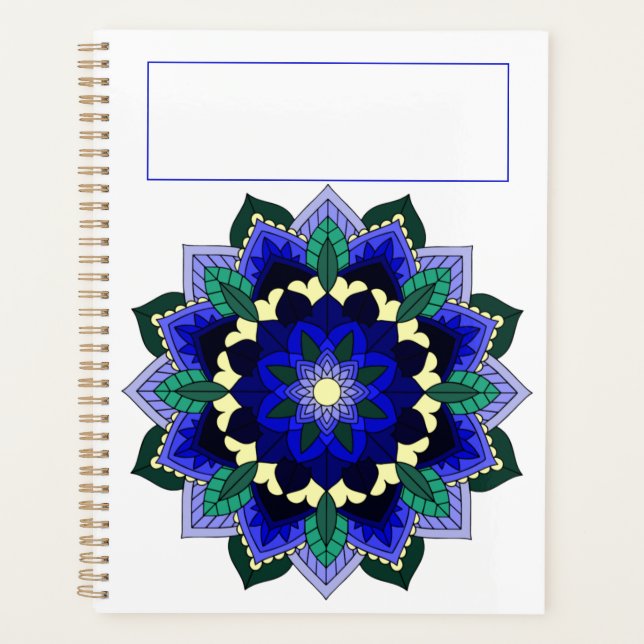 Agenda Mandala Pattern 02 in dark blue (Anverso)