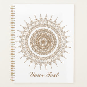 Agenda Mandala personalizada Boho blanco bohemio