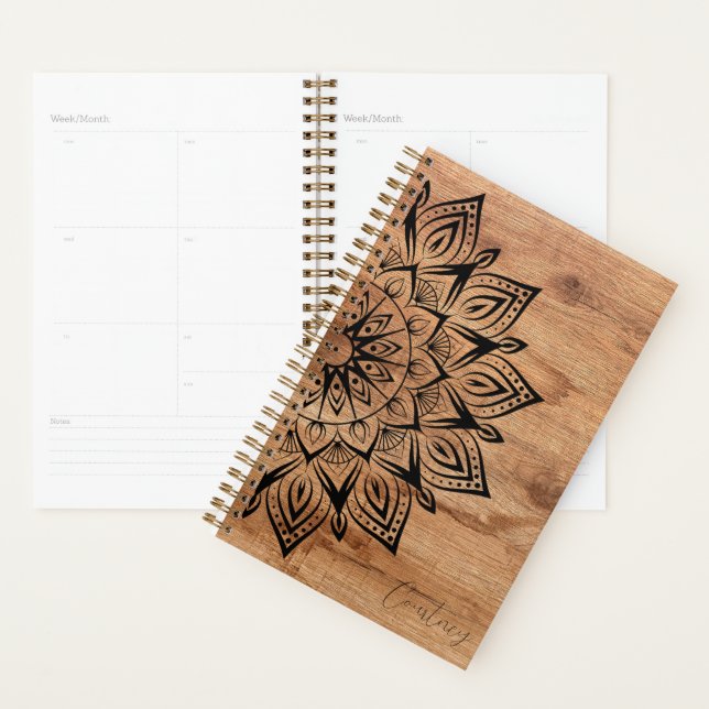 Agenda Mandala Rustic Wood anual (Demostración)