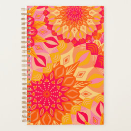 Agenda Mándala superpuesto naranja rosa amarillo