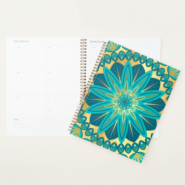 Agenda Mandalas de Flor de Oro Azul (Demostración)