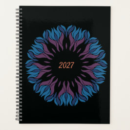 Agenda Mandalas de flores en azules y malvas
