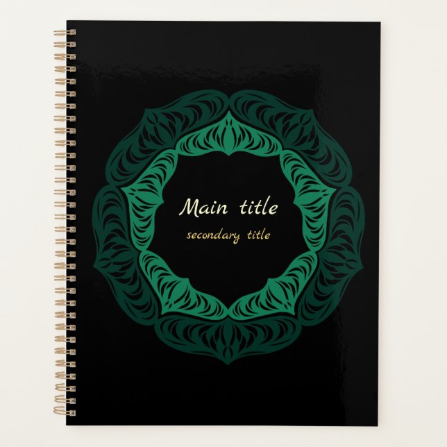 Agenda Mandalas de flores verdes (Anverso)