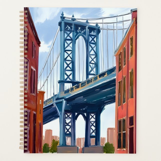 Agenda Manhattan Bridge New York City Painting (Anverso)