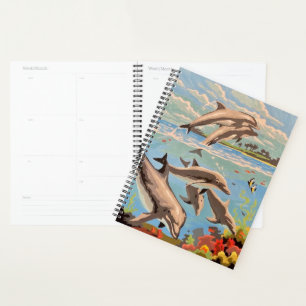 Agenda Mano Pintada Por Número Delfines lúdicos