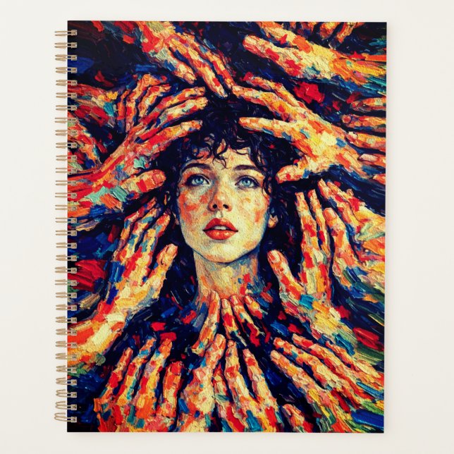 Agenda Manos de mujer cubriendo rostro Emoción Intensa (Anverso)