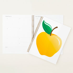 Agenda Manzana Dorada Fruta Amarilla Brillante