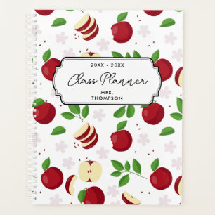 Agenda Manzanas rojas, flores y profesores de vegetación