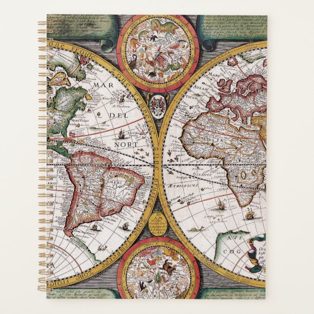 Agenda Mapa antiguo antiguo inspirado (12) (Anverso)