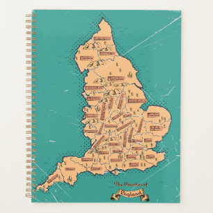 Agenda Mapa antiguo de condados de Inglaterra