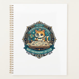 Agenda Mapa Cartografía Gato Diseño Divertido Amante de l