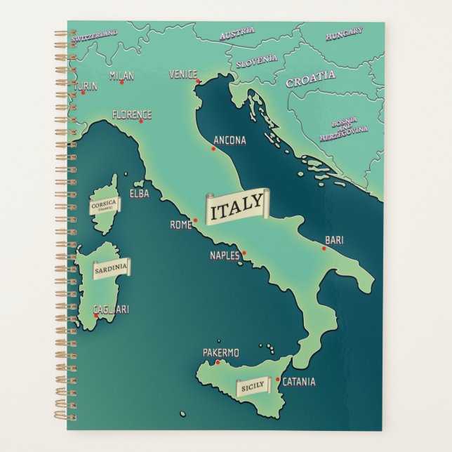Agenda Mapa Clásico De Italia (Anverso)