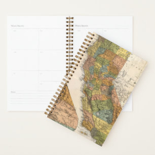 Agenda Mapa de California que muestra municipios y ferroc