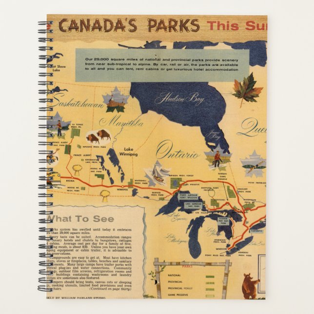 Agenda Mapa de Canadá - Parques de Canadá (Anverso)