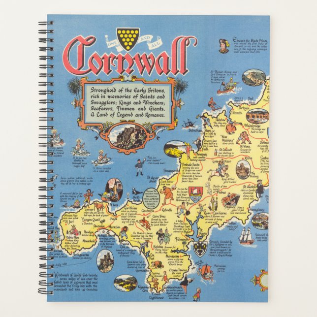 Agenda Mapa de Cornwall, Inglaterra (Anverso)