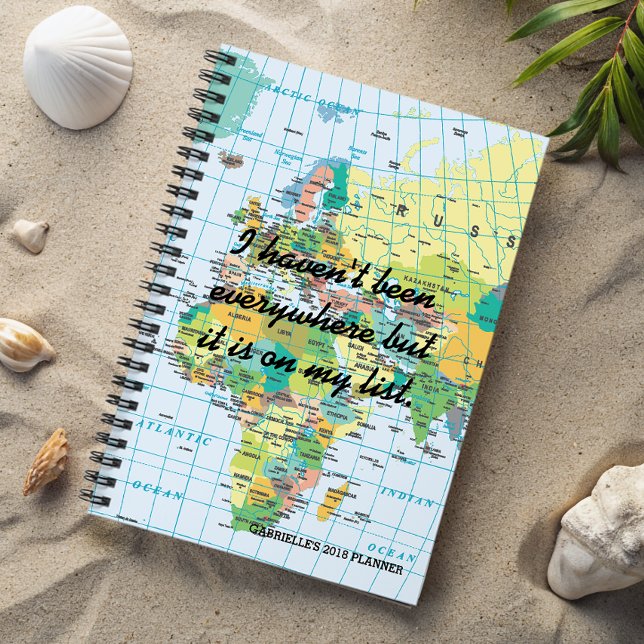 Agenda Mapa de cosecha personalizada (Customize this funky planner with your very own travel mantra! )