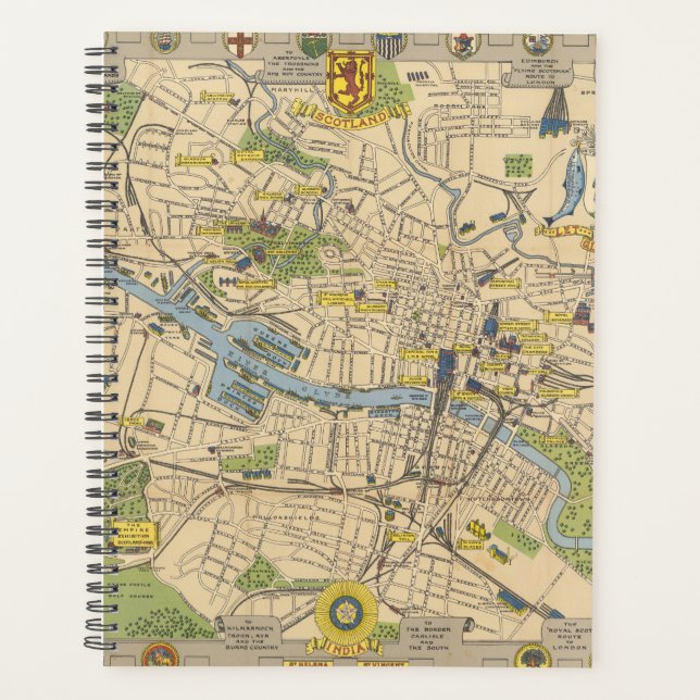 Agenda Mapa de Glasgow, Inglaterra (Anverso)
