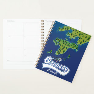 Agenda Mapa de la isla de Escocia de Oronsay