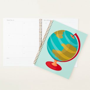 Agenda Mapa de la Tierra Vintage del Ilustracion Retro Gl