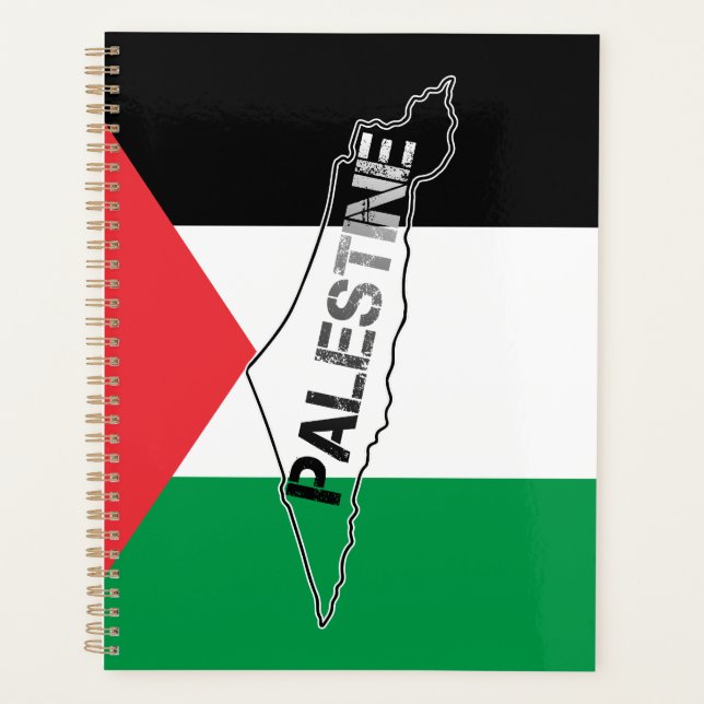 Agenda Mapa de Palestina Libre con bandera palestina (Anverso)