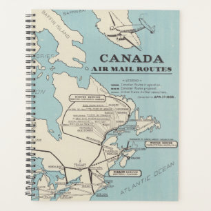 Agenda Mapa de rutas de correo aéreo Canadá-Canadá