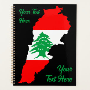 Agenda Mapa del Líbano con bandera