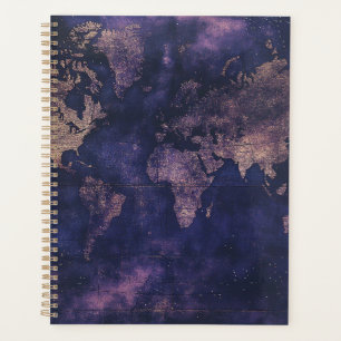 Agenda Mapa del mundo de la púrpura célestial vintage (9)