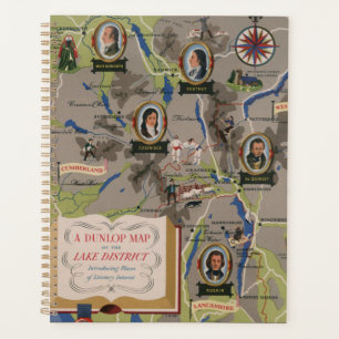Agenda Mapa Dunlop del distrito de los lagos, Inglaterra