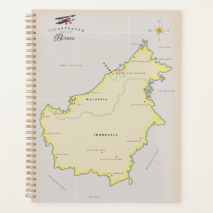 Agenda Mapa ilustrado de Borneo