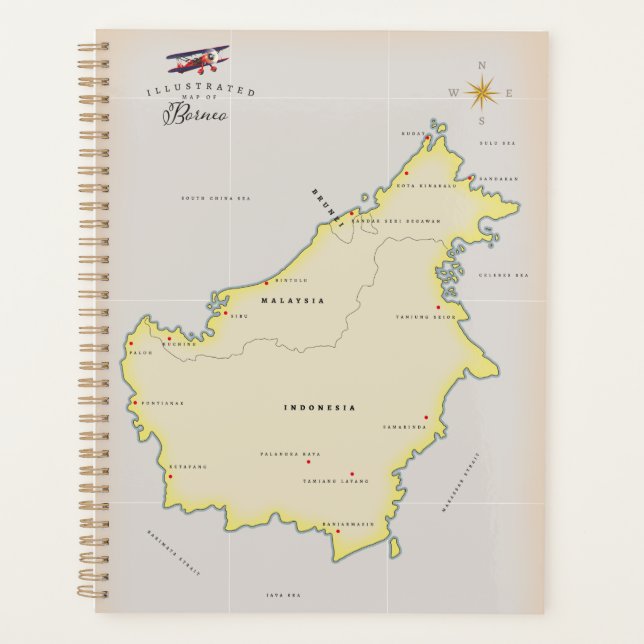 Agenda Mapa ilustrado de Borneo (Anverso)