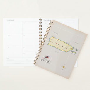 Agenda Mapa ilustrado de Puerto Rico.