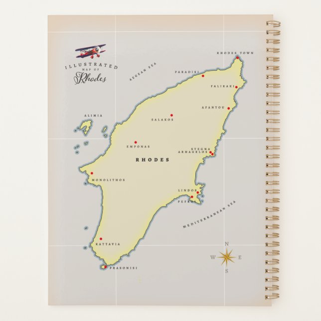 Agenda Mapa ilustrado de Rodas. (Reverso)