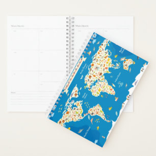 Agenda Mapa infantil del mundo con animales