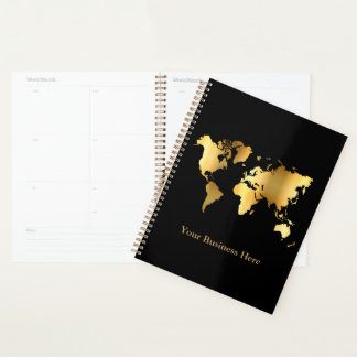 Agenda Mapa mundial de oro y negro
