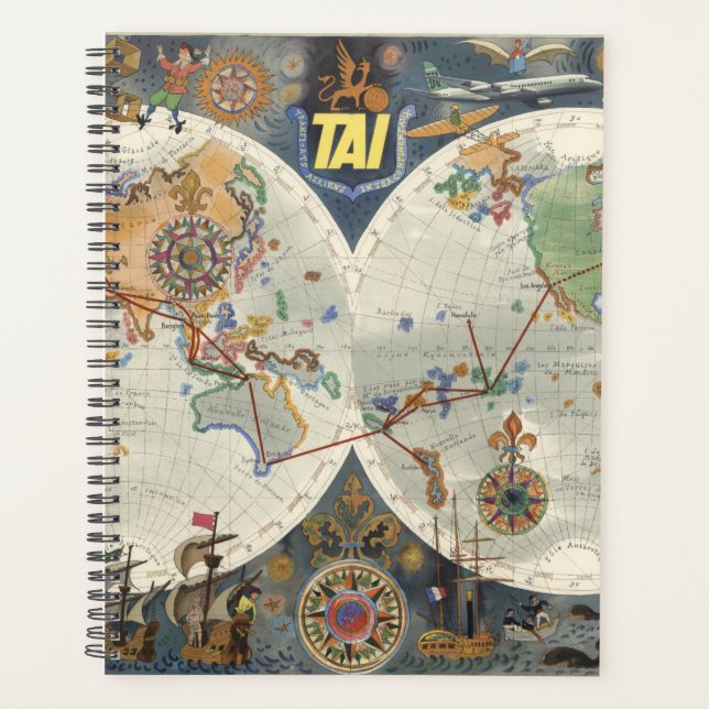 Agenda Mapa mundial de Transportes Aeriens Internationaux (Anverso)