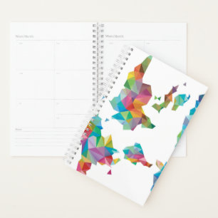 Agenda Mapa mundial hecho de formas geométricas