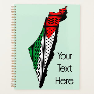 Agenda Mapa palestino con bandera y patrón de Keffiyeg