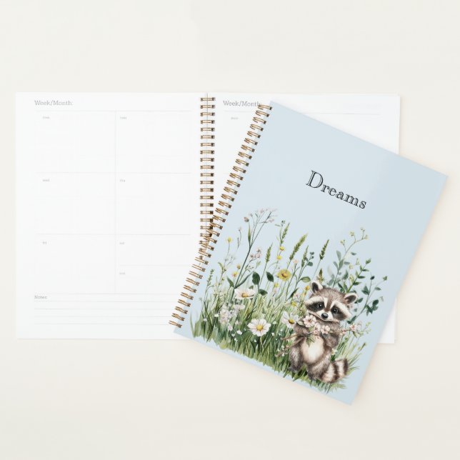Agenda Mapache Azul Sueños Florales (Demostración)