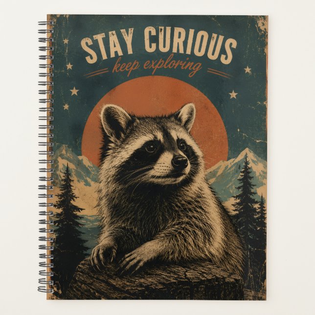 Agenda Mapache Curioso Vintage  (Anverso)