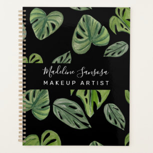Agenda Maquillaje Artista Jungla Verde Acuarela Monstera