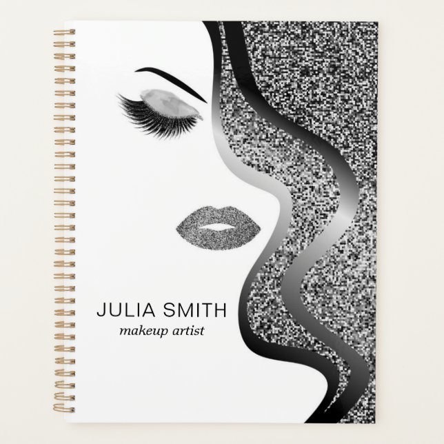 Agenda Maquillaje con efecto plateado (Anverso)