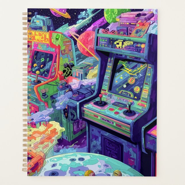 Agenda Máquinas Retro de Arcade en el Espacio (Anverso)
