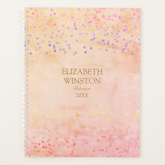 Agenda Marble acuático Rainbow Confetti Business (Anverso)