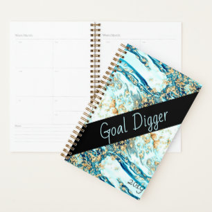 Agenda Marble azul Metálico Oro Aqua Cobalt Bosque Belle