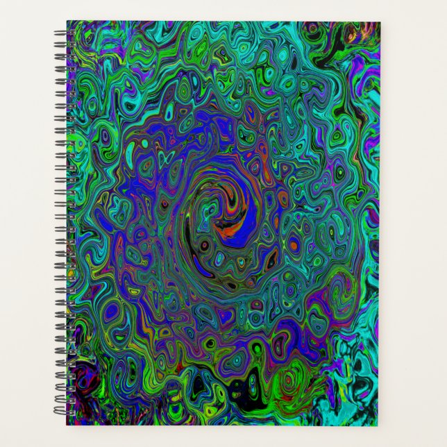 Agenda Marble azul y acuamarina Resumen Swirte retro (Anverso)