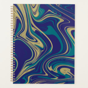 Agenda Marble Liquid Faux Gold Blue Greenish