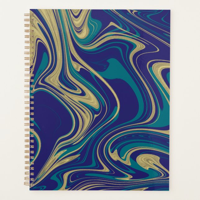 Agenda Marble Liquid Faux Gold Blue Greenish (Anverso)