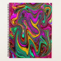 Marble rosa caliente y espuma verde abstracto arte