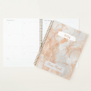 Agenda Marble rosa Swirl personalizado
