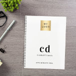 Agenda Marca color monograma iniciales logotipo comercial<br><div class="desc">Color de fondo transparente,  texto de fondo. Añade tu color de marca. Personalice y agregue su logotipo,  iniciales de monograma,  nombre y año de título. Tu logo en la parte delantera y en la parte trasera. Espacio para la dirección de su sitio web en la parte posterior.</div>